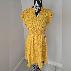 Shein Floral Yellow Dress Size XL